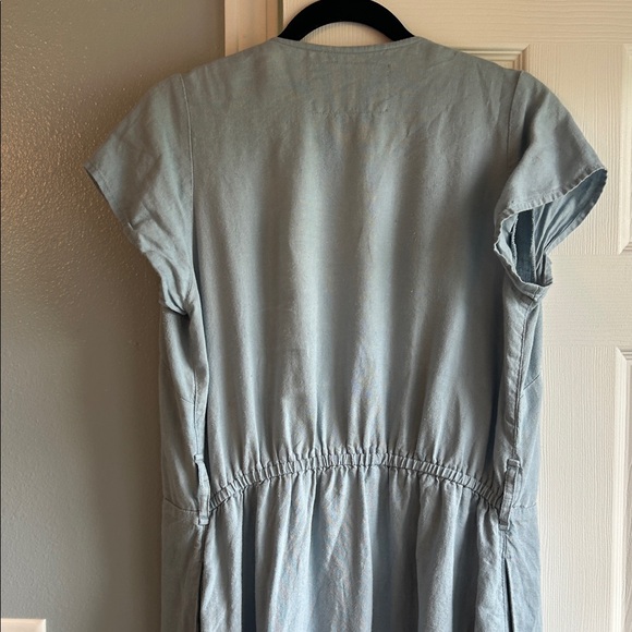 notPERFECTLINEN Soft Blue Linen Wrap Dress - Picture 5 of 5